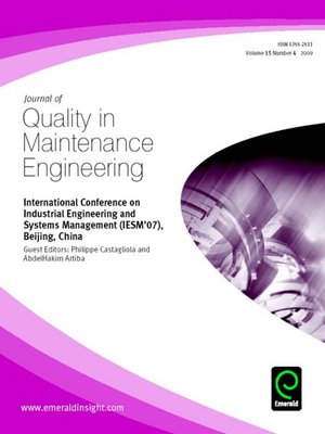 cover image of Journal of Quality in Maintenance Engineering, Volume 15, Issue 4